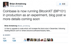 测试BitcoinXT，Coinbase就成了竞争币公司？