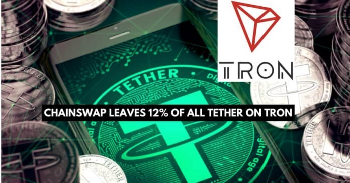 大约12％的所有Tether位于Tron网络上