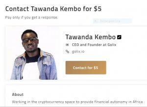 网页收费5美元以“联系” Tawanda Kembo