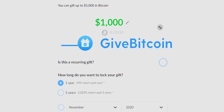GiveBitcoin.io推出了一个应用程序来发送比特币（BTC）作为锁定时间的礼物。