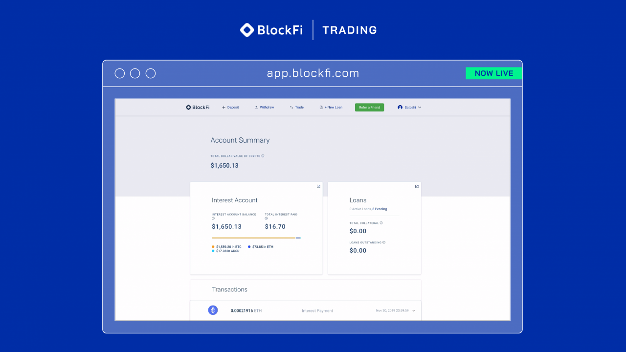 BlockFi交易
