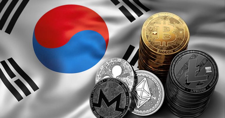 韩国国旗和加密货币
