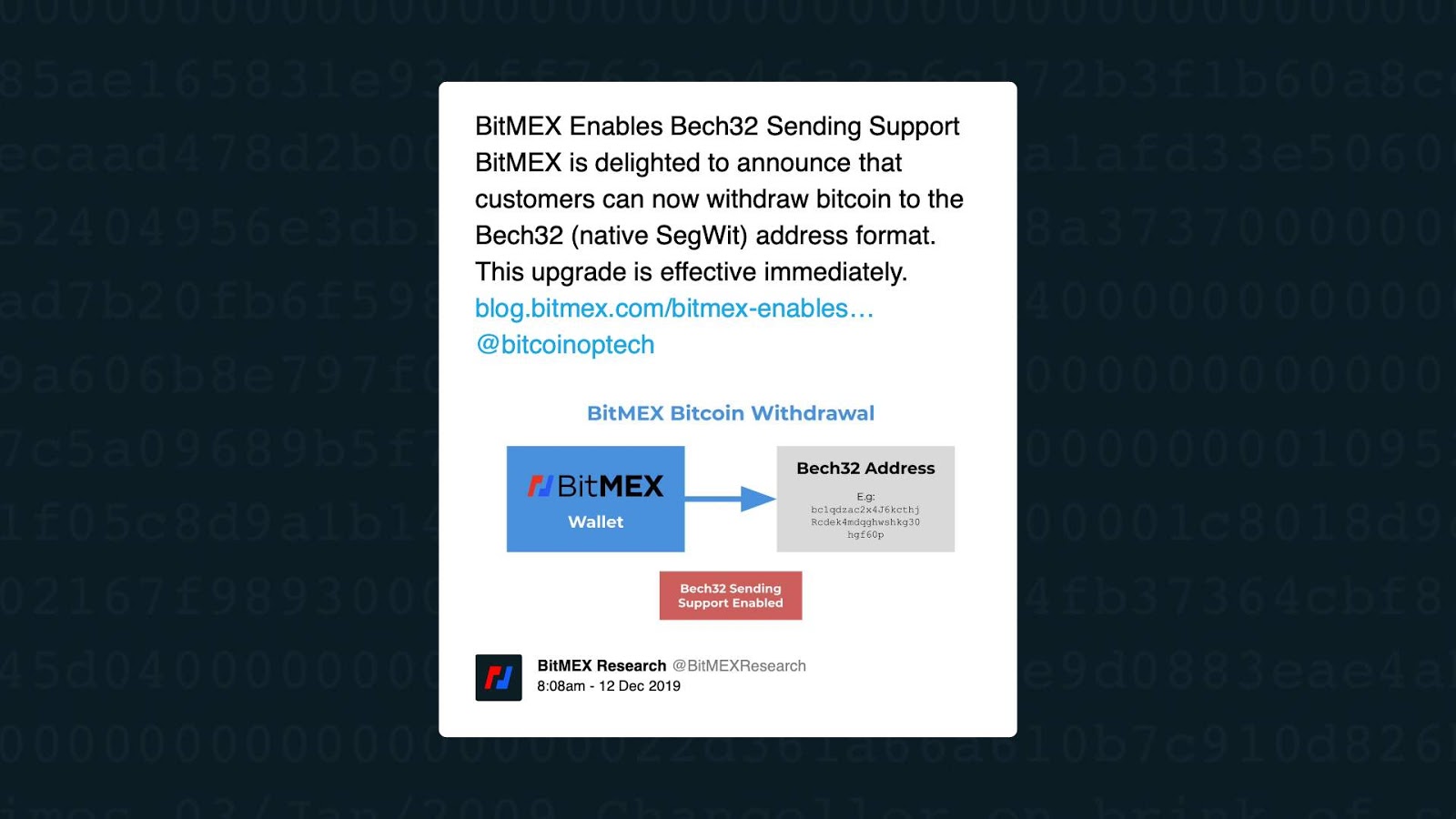 BitMEX通过本地SegWit支持降低提款费用插图