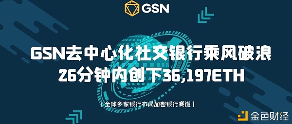 GSN去中心化社交银行乘风破浪26分钟内创下36,19