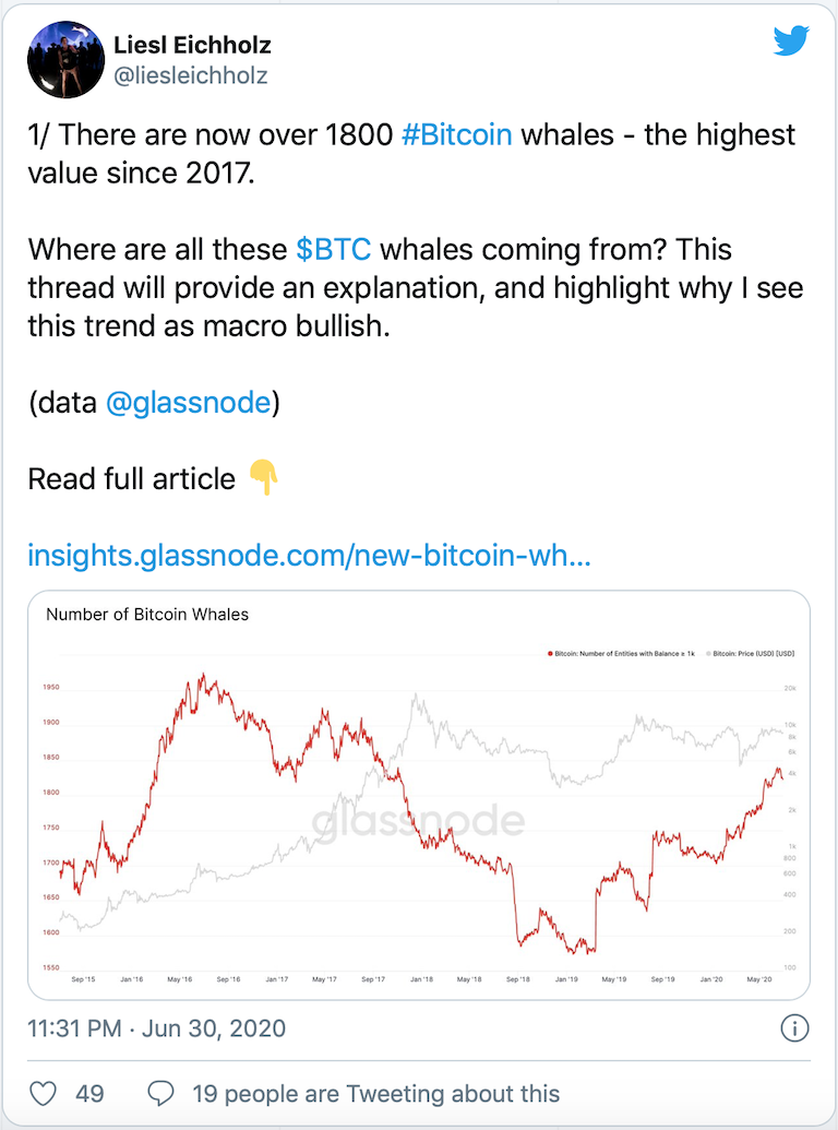 报告：比特币鲸鱼数量字16年首次增长，但他们却更穷了