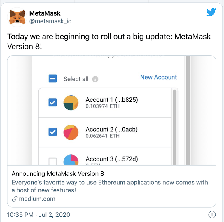 MetaMask推出新版本以太坊钱包，重点关注隐私功能