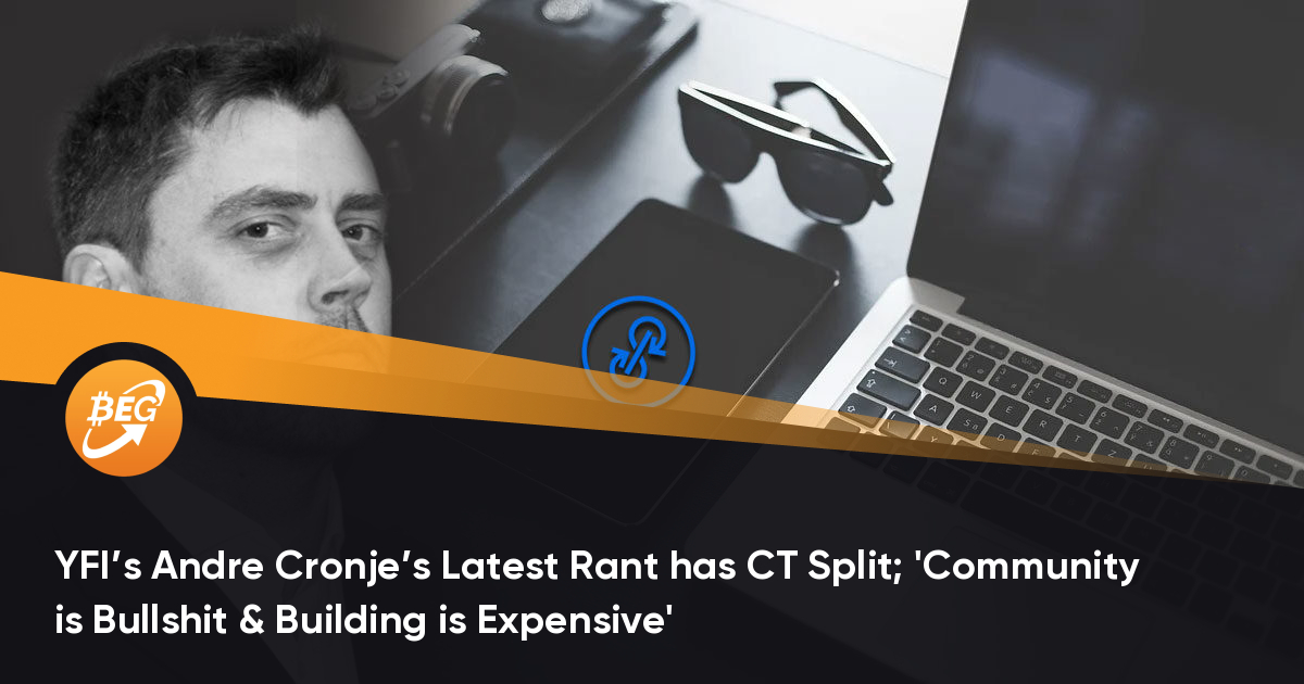 YFI的Andre Cronje的最新Rasdfsnt拥有CT Split；  “社区